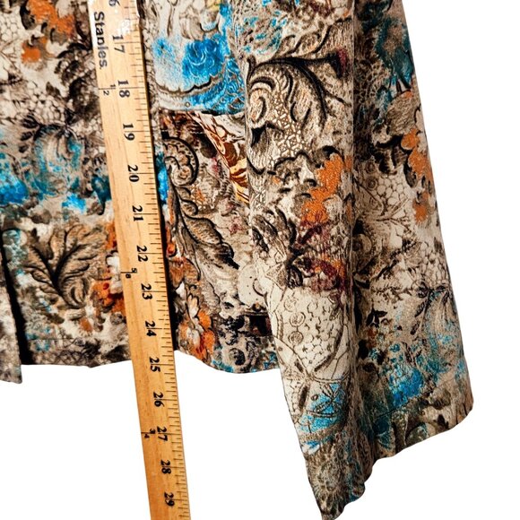 Chicos Womens Floral Button-Up Jacket Size 3 Multicolor Paisley Design Long Slee - Picture 7 of 9